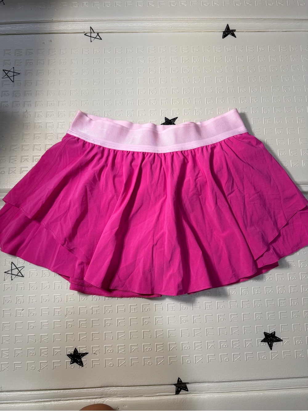 lululemon athletica Hot Pink Tiered Skater Skirt with Light Pink Waistband